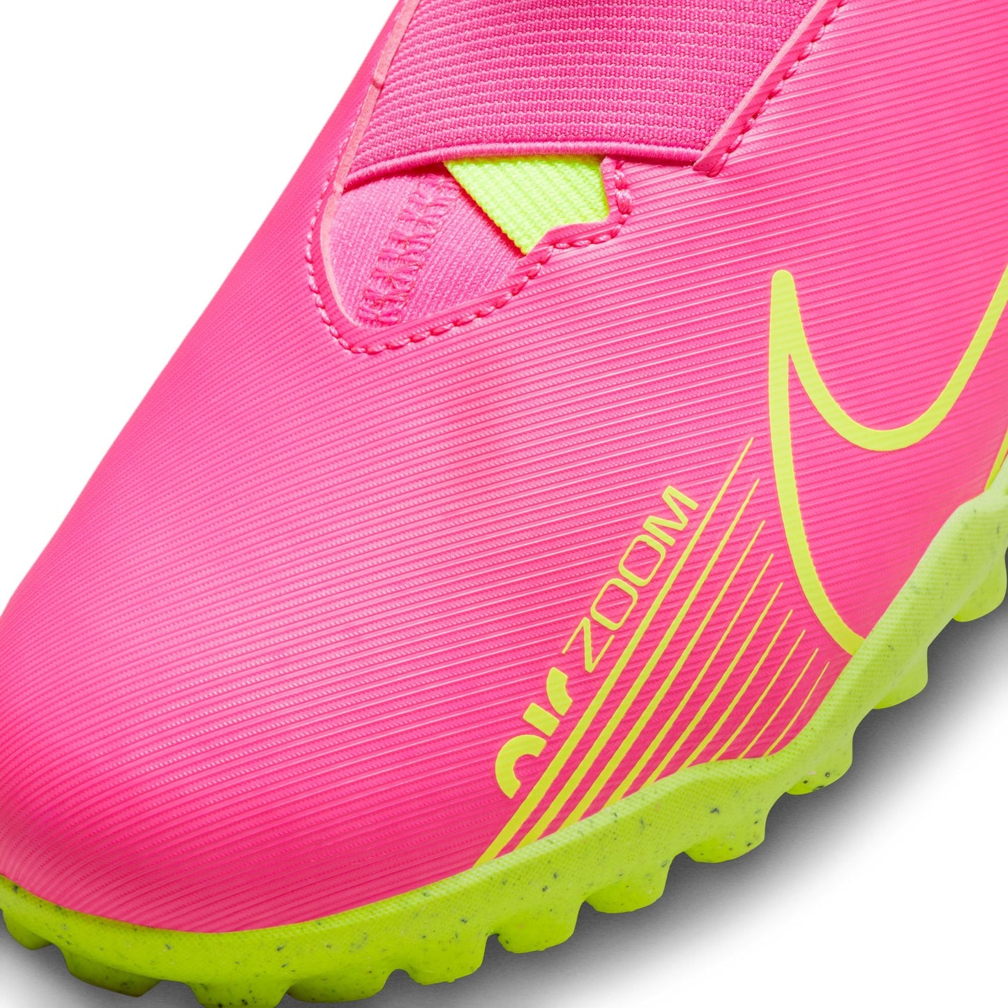 Nike Junior Zoom Mercurial Superfly 9 Academy TF Turf Soccer Cleat - PinkBlast/Volt