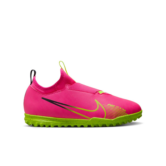 Nike Junior Zoom Mercurial Vapor 15 Academy TF Turf Soccer Cleat - PinkBlast/Volt