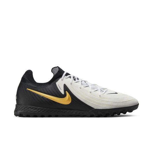 Nike Phantom GX II Pro TF Turf Soccer Cleat - White/Black/Metallic Gold Coin