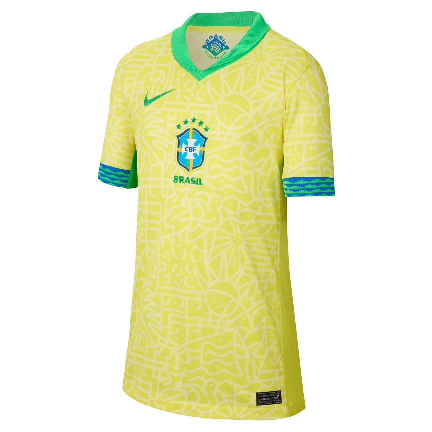 Big Kids' Replica Nike Dri-FIT Soccer Brazil 2024 Home Jersey