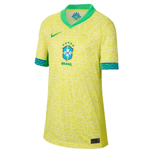 Big Kids' Replica Nike Dri-FIT Soccer Brazil 2024 Home Jersey