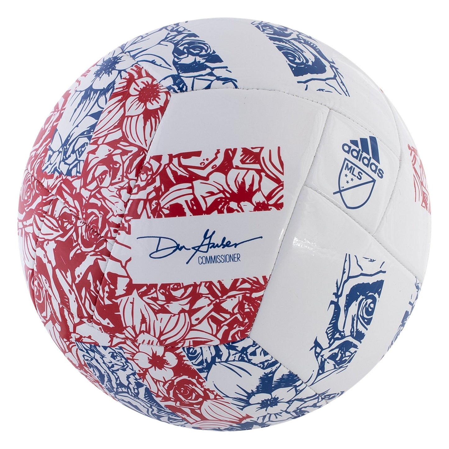 Adidas 2022 MLS Club Soccer Ball - White/Power Blue/Team Collegiate Red