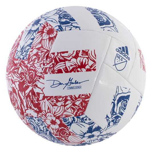 Adidas 2022 MLS Club Soccer Ball - White/Power Blue/Team Collegiate Red