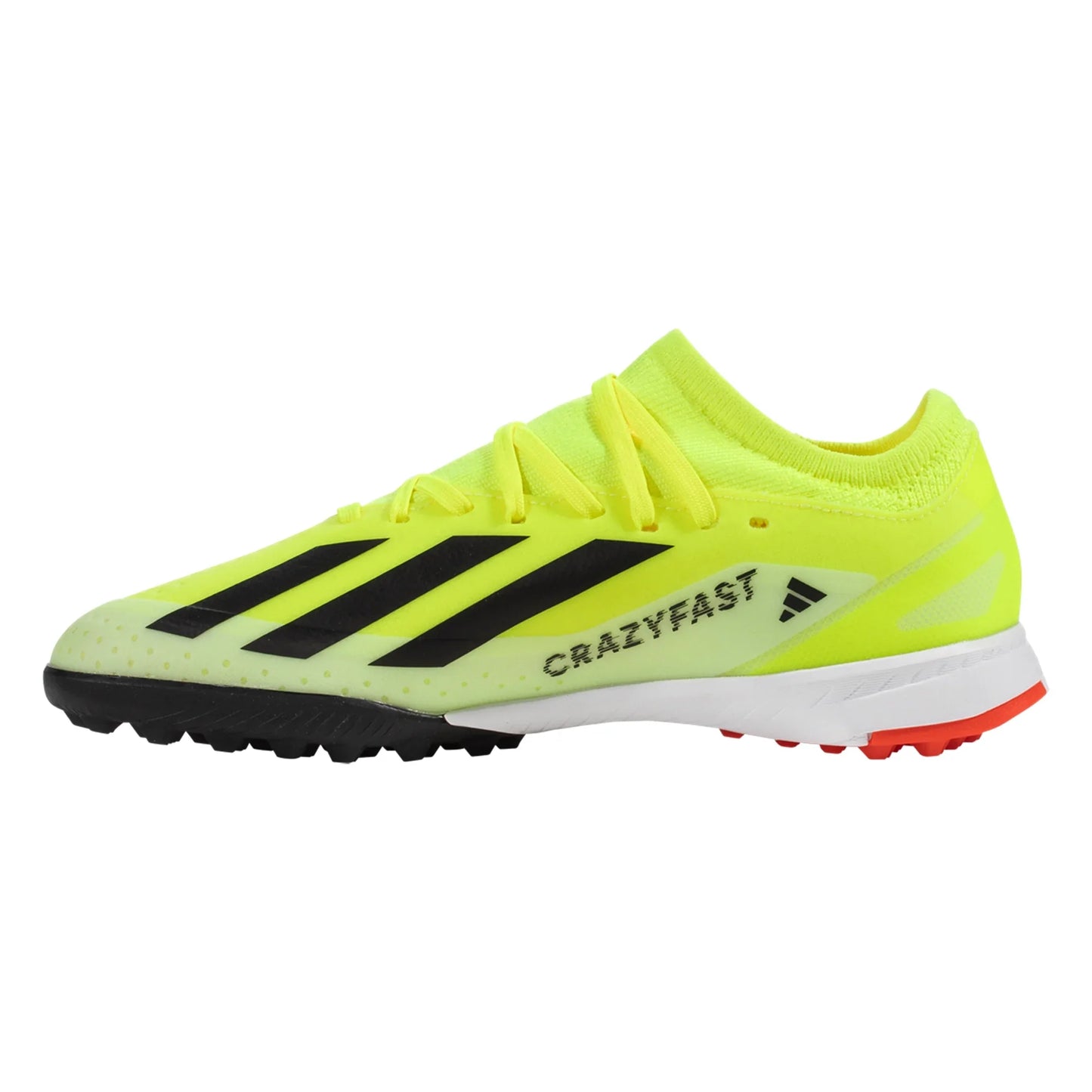 Adidas Junior X Crazyfast League TF Turf Soccer Cleat - Solar Yellow/Core Black/White