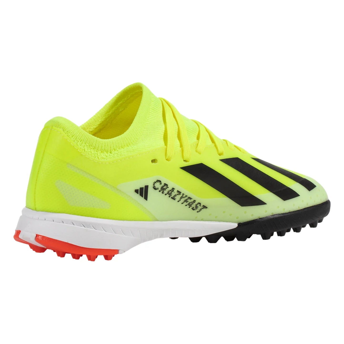 Adidas Junior X Crazyfast League TF Turf Soccer Cleat - Solar Yellow/Core Black/White